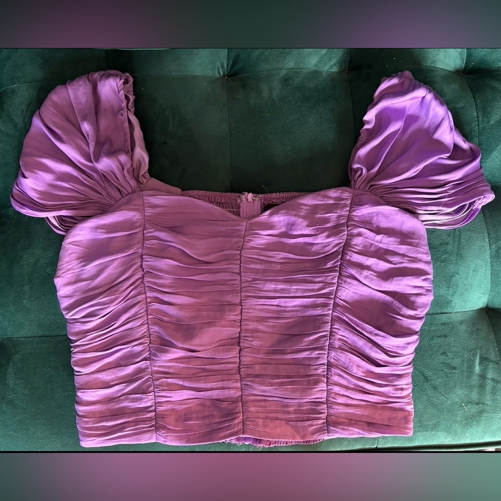 Purple Ruched Crop Top